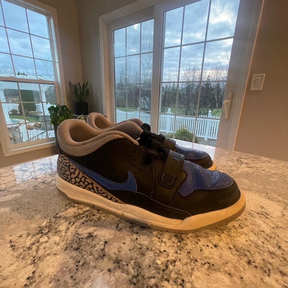 Kids Black and Blue Nike Shoes